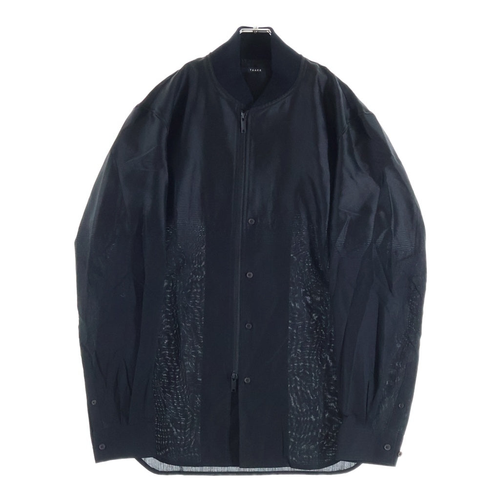 TAAKK(ターク) 26SS MA-1 SHIRT ナイロンコットン グラデーション TA26AW-SH011 ジャケット ブラック