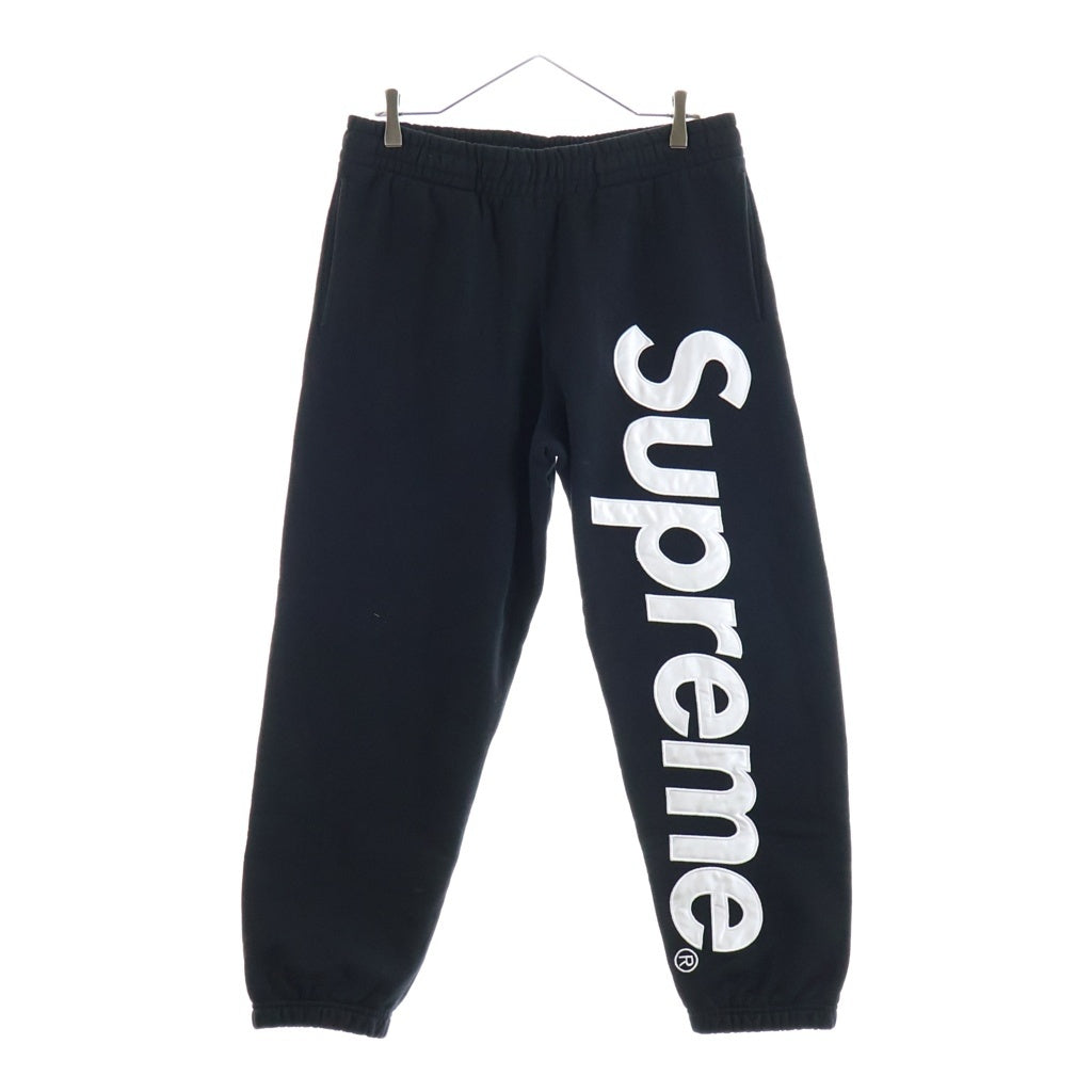 SUPREME(シュプリーム) 22AW Satin Applique Sweatpant ロゴ スウェットパンツ ブラック