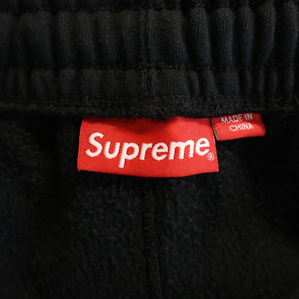 SUPREME(シュプリーム) 22AW Satin Applique Sweatpant ロゴ スウェットパンツ ブラック