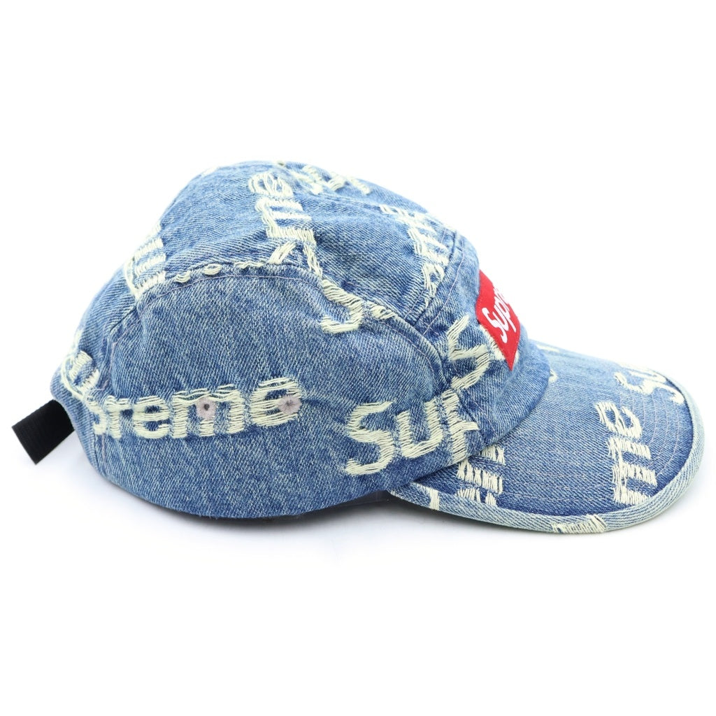 SUPREME(シュプリーム) 21SS Frayed Logos Denim Camp Cap BOX LOGO ボックスロゴ キャンプキャップ インディゴ