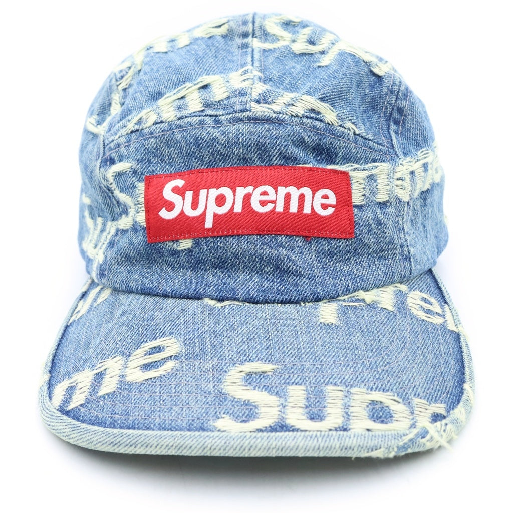 SUPREME(シュプリーム) 21SS Frayed Logos Denim Camp Cap BOX LOGO ボックスロゴ キャンプキャップ インディゴ