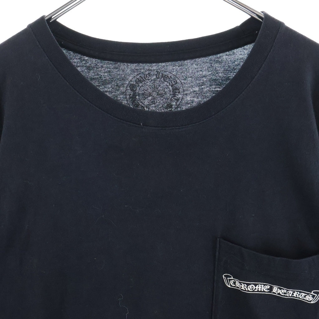 CHROME HEARTS(クロムハーツ) OLD CH PLUS T-SHRT オールド CHプラス バックスクロールプリント 長袖Tシャツ カットソー ブラック