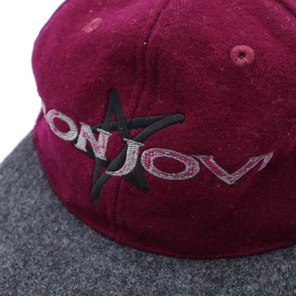 VINTAGE(ヴィンテージ) 90s BON JOVI ウール 2-TONE キャップ ボルドー