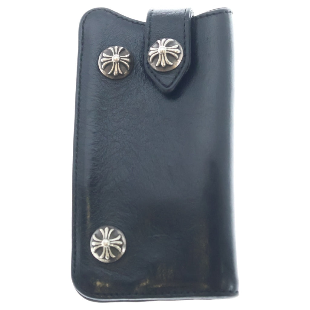 CHROME HEARTS(クロムハーツ) KEY CASE キーケース クロスボールボタン デストロイレザーキーケース ブラック