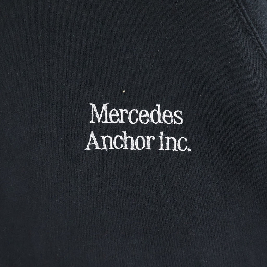 Mercedes Anchor Inc.(メルセデスアンカーインク) Raglan Crew Sweatshirt 胸ロゴ クルーネックスウェット ブラック