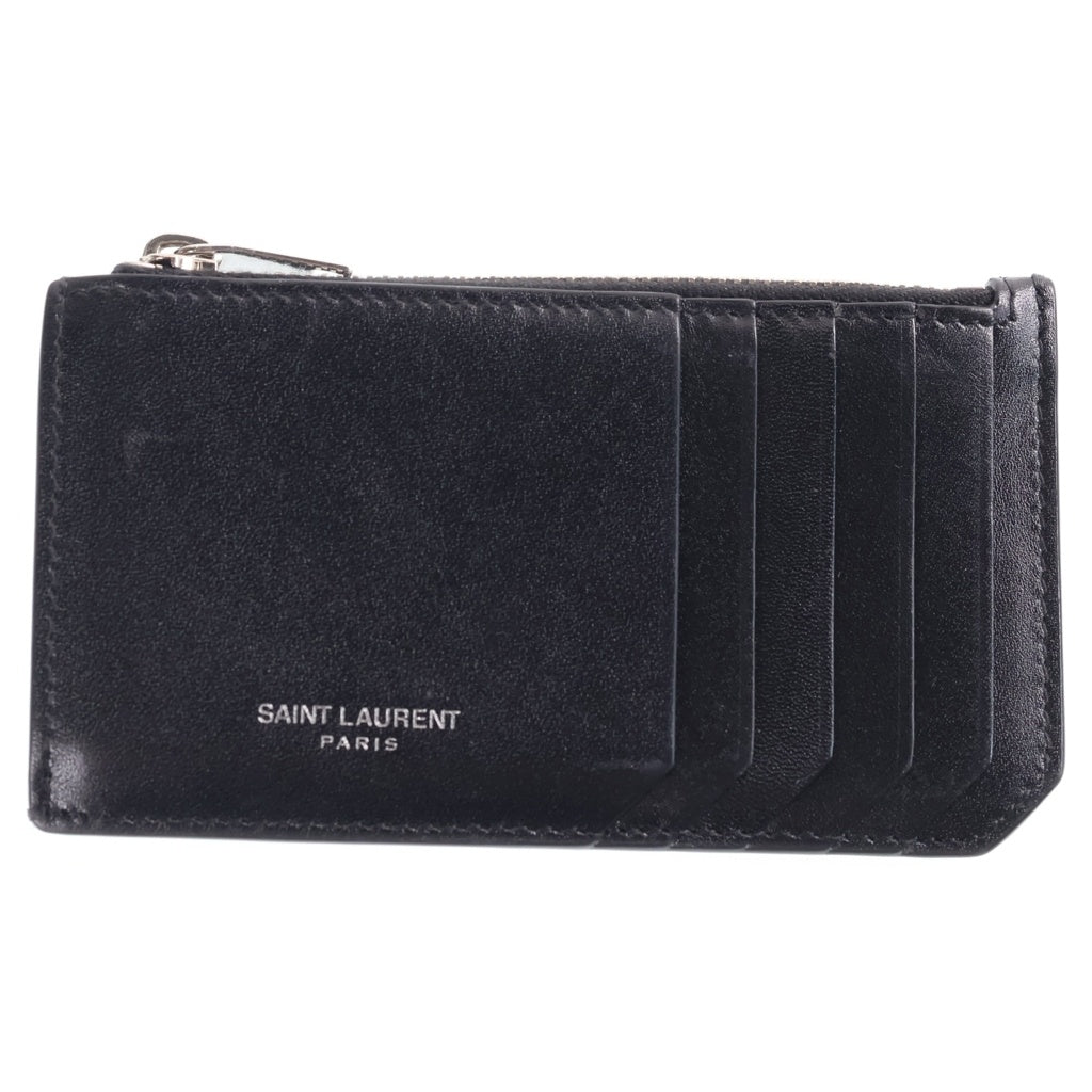 SAINT LAURENT PARIS(サンローランパリ) ラウンドジップ カードケース 609362 ブラック レディース