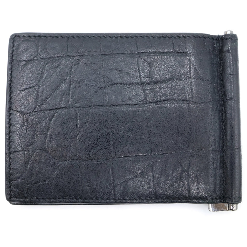 SAINT LAURENT PARIS(サンローランパリ) フロントロゴ クロコ 485630 カードケース ブラック