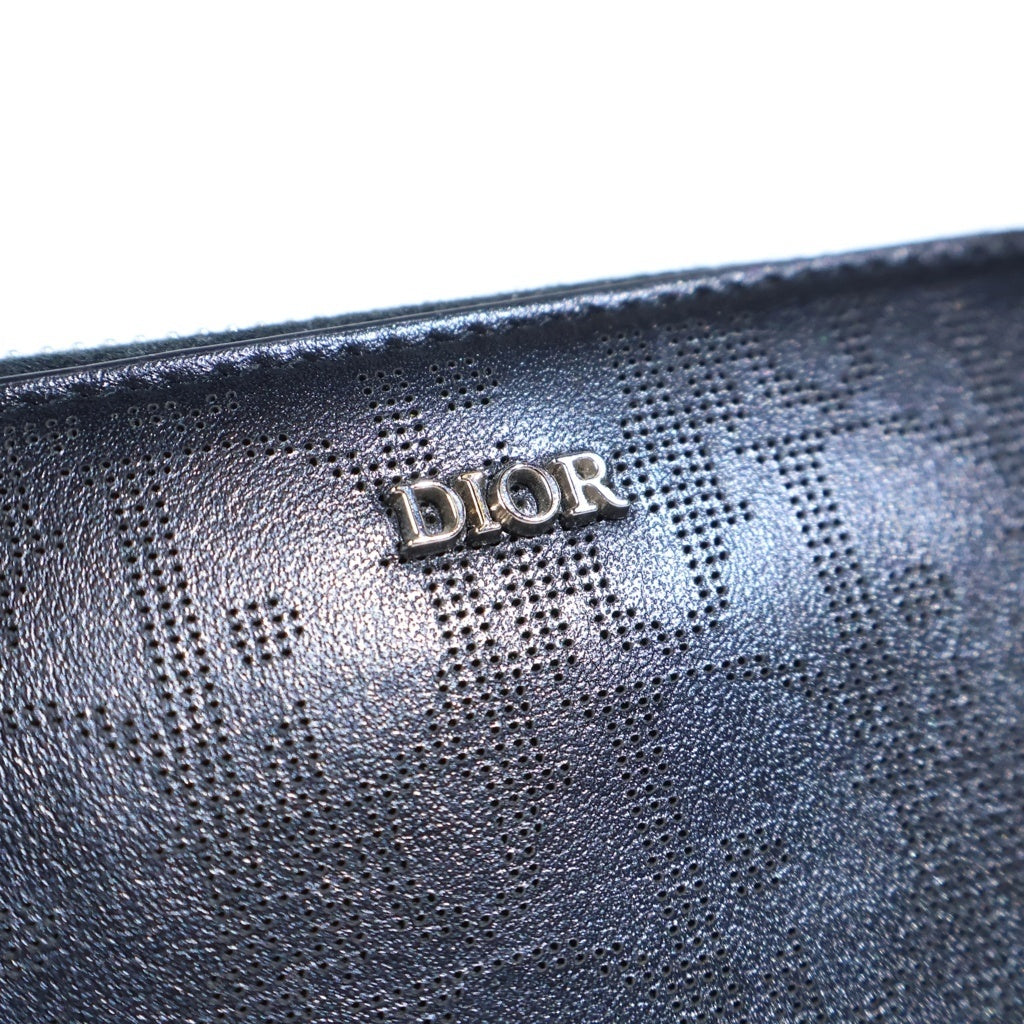 DIOR(ディオール) オブリーク ギャラクシー ラウンドジップ 長財布 ブラック