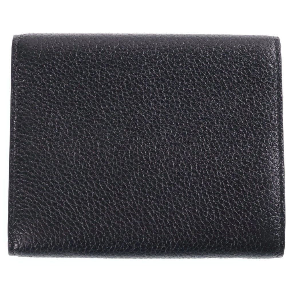 miumiu(ミュウミュウ) Logo Tri-Fold Wallet ヴィッテロダイレザー 5MH040 3つ折り財布 ブラック レディース