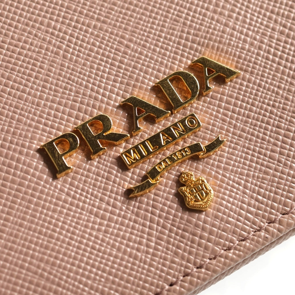 PRADA(プラダ) サフィアーノ 1MV204 2つ折り財布 ベージュ レディース