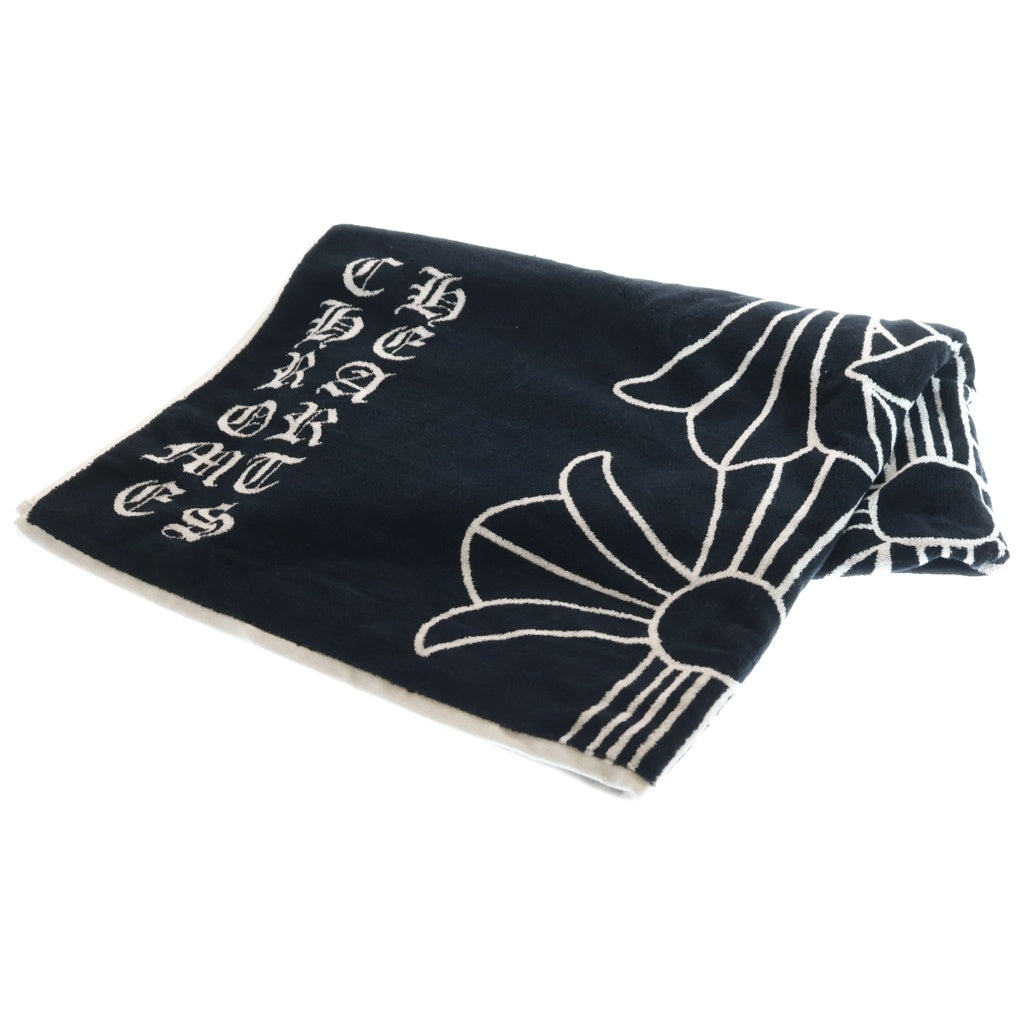 CHROME HEARTS(クロムハーツ) Beach Towel Cem セメタリークロス総柄 ビーチタオル ブラック/ホワイト