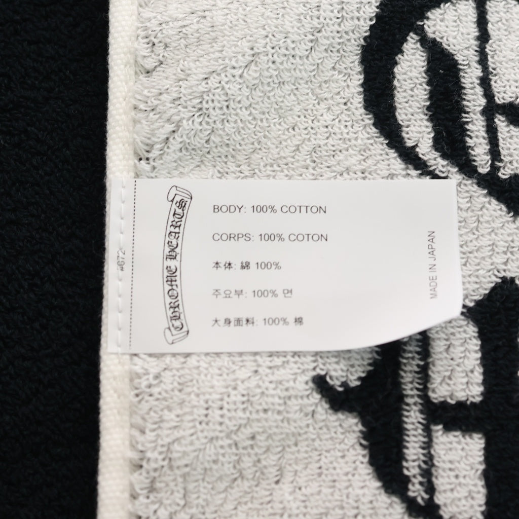 CHROME HEARTS(クロムハーツ) Beach Towel Cem セメタリークロス総柄 ビーチタオル ブラック/ホワイト
