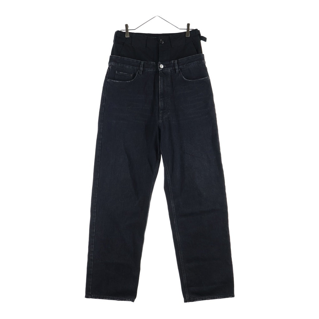 BALENCIAGA(バレンシアガ) 21AW LAYERED WIDE DENIM PANTS レイヤード ワイド デニム パンツ ブラック 661609