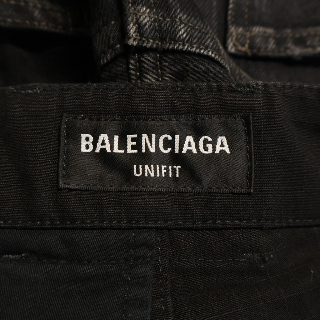 BALENCIAGA(バレンシアガ) 21AW LAYERED WIDE DENIM PANTS レイヤード ワイド デニム パンツ ブラック 661609