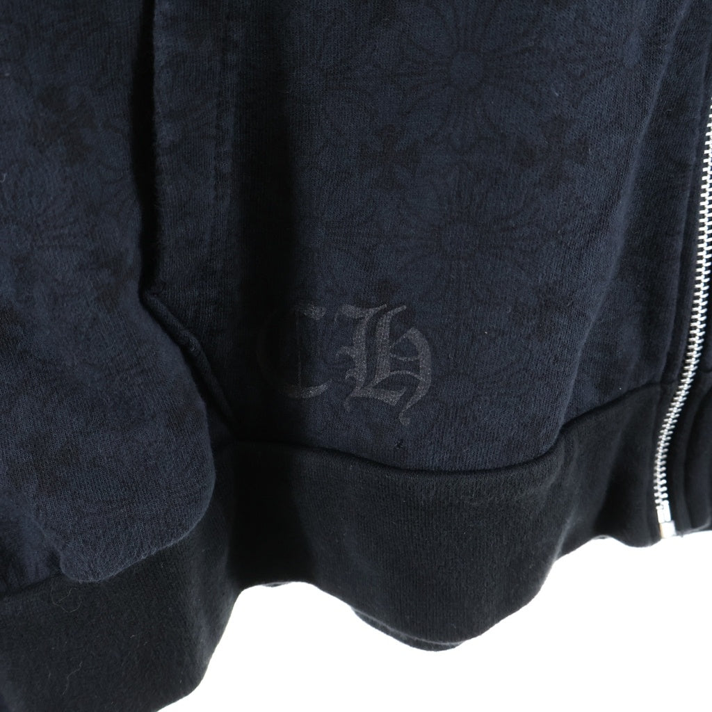 CHROME HEARTS(クロムハーツ) CH CROSS バック ホースシュー 総柄 ジップパーカー ネイビー