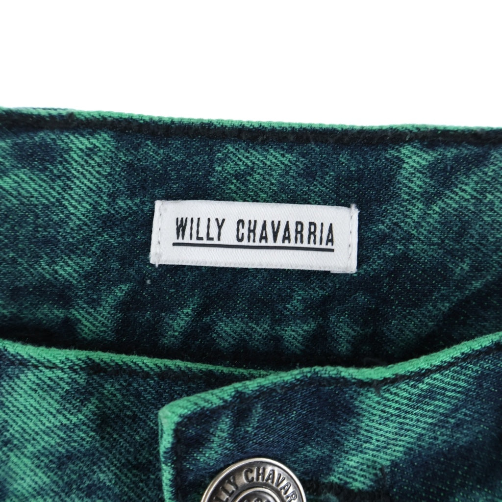 WILLY CHAVARRIA(ウィリーチャバリア) Raver Pant レイバーパンツ ケミカル デニムパンツ グリーン
