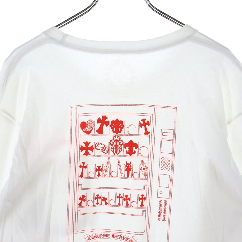 CHROME HEARTS(クロムハーツ) AOYAMA 青山 ロゴプリント クルーネック長袖Tシャツ ホワイト/レッド