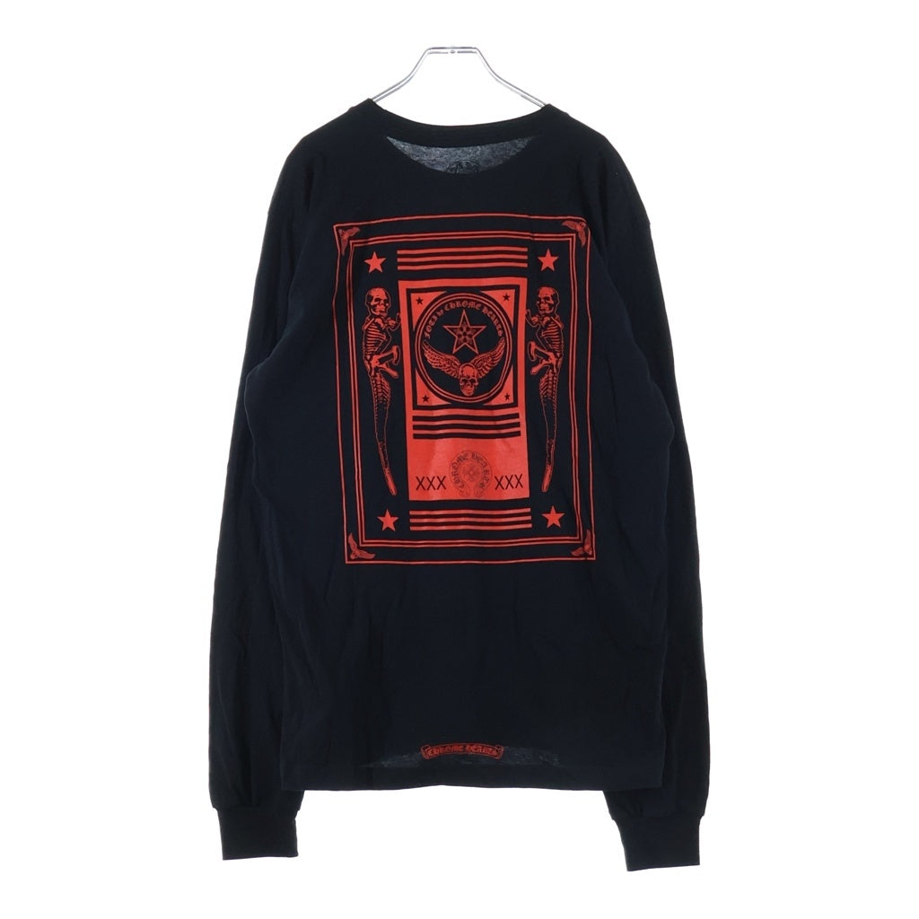 CHROME HEARTS(クロムハーツ) FOTI MAHALIA L/S Tee フォティ マハリア バックプリント クルーネック長袖Tシャツ ブラック/レッド