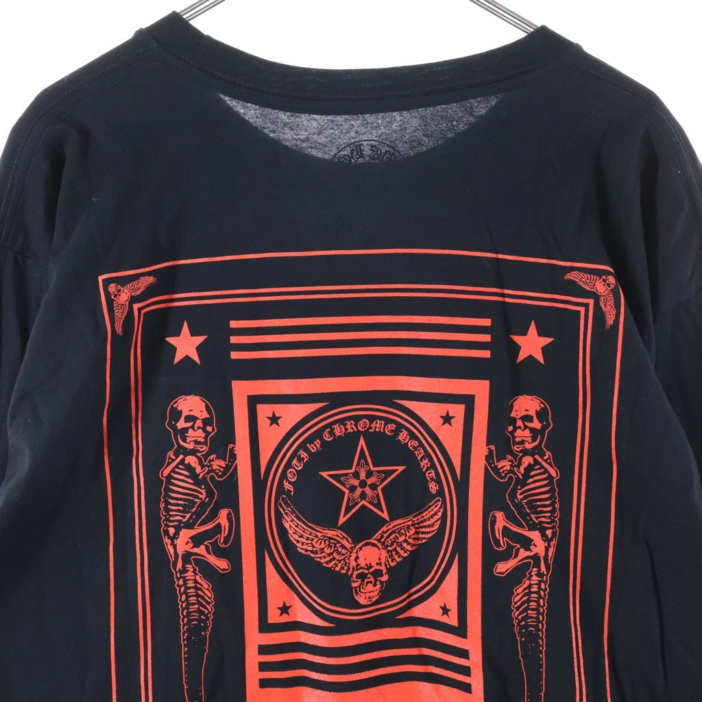 CHROME HEARTS(クロムハーツ) FOTI MAHALIA L/S Tee フォティ マハリア バックプリント クルーネック長袖Tシャツ ブラック/レッド