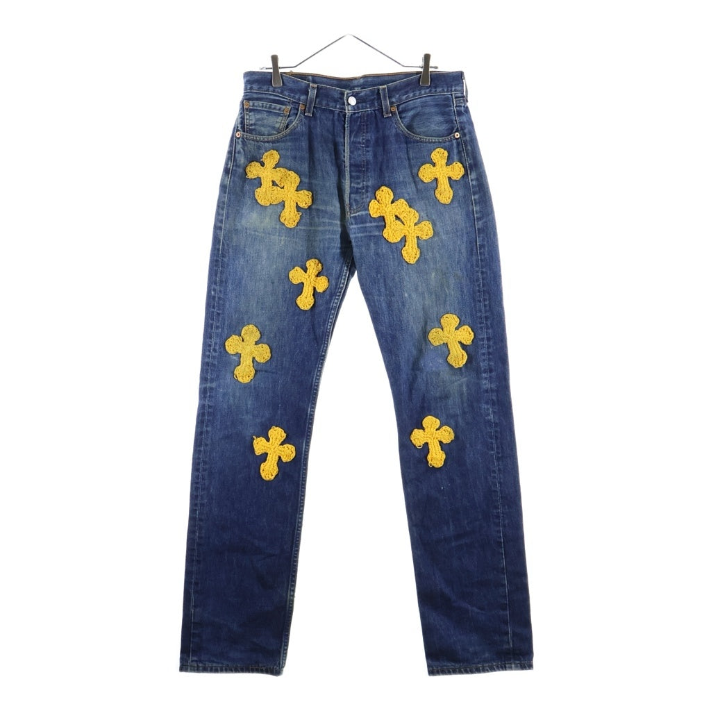 Y.A.R.N(ヤーン) ×Levi's クロスパッチ ストレートデニム 501 インディゴ
