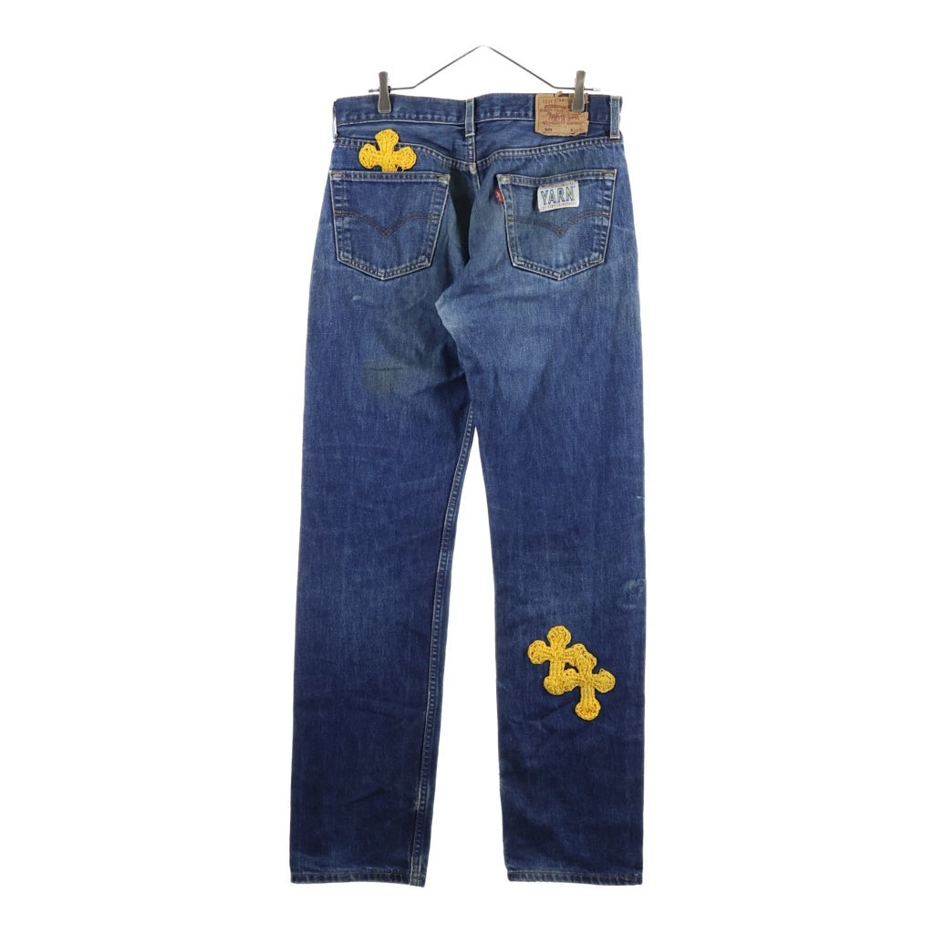 Y.A.R.N(ヤーン) ×Levi's クロスパッチ ストレートデニム 501 インディゴ