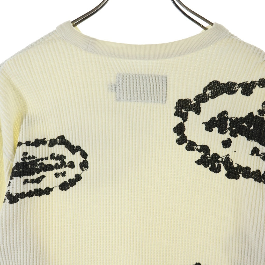 DENIM TEARS(デニムティアーズ) ×Corteiz Waffle Thermal ワッフル サーマル クルーネック長袖Tシャツ アイボリー