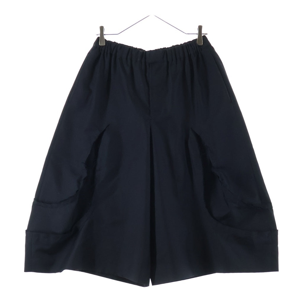 BLACK COMME des GARCONS(ブラックコムデギャルソン) 25SS エステルギャバジン カッティング 1O-P027 ショートパンツ ブラック