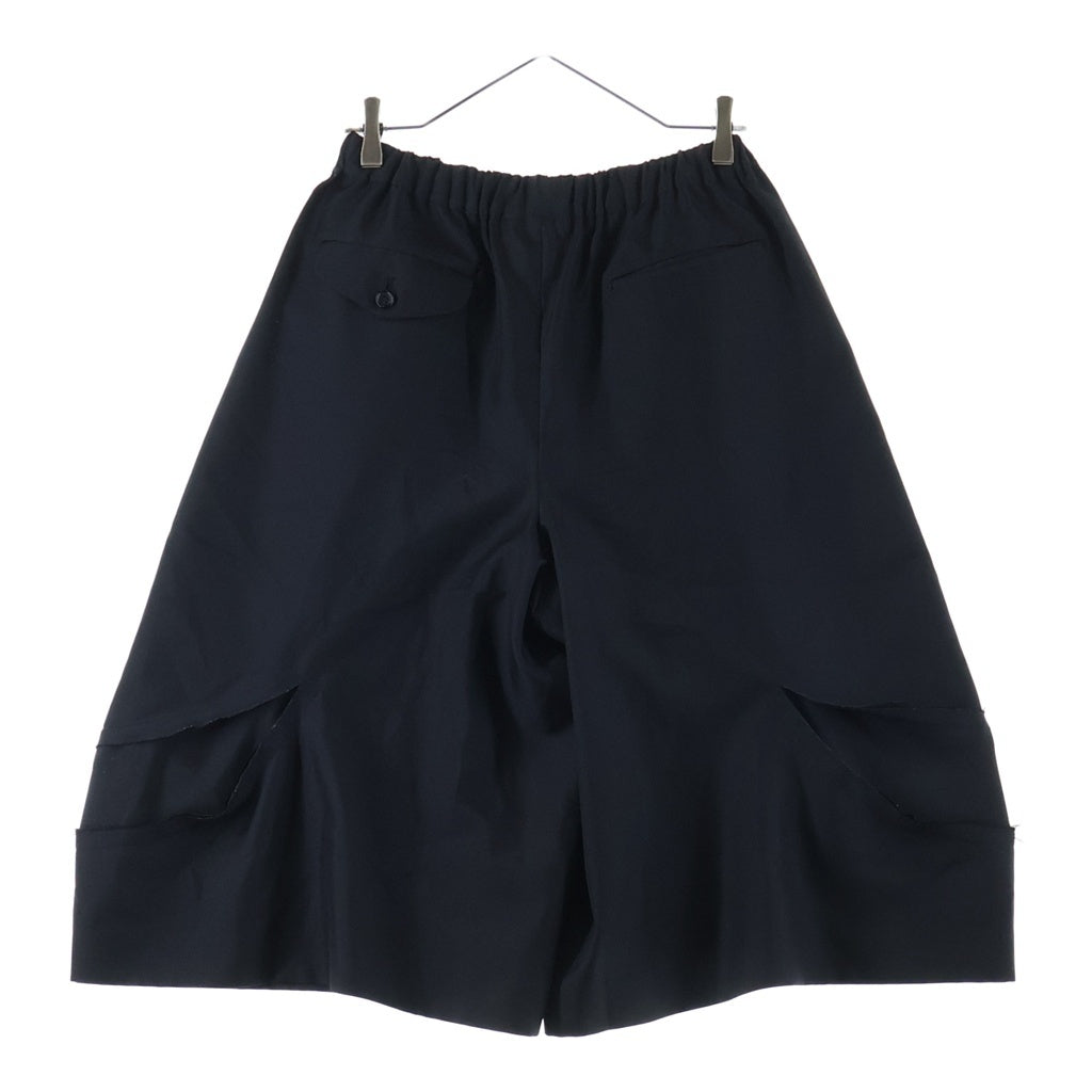 BLACK COMME des GARCONS(ブラックコムデギャルソン) 25SS エステルギャバジン カッティング 1O-P027 ショートパンツ ブラック