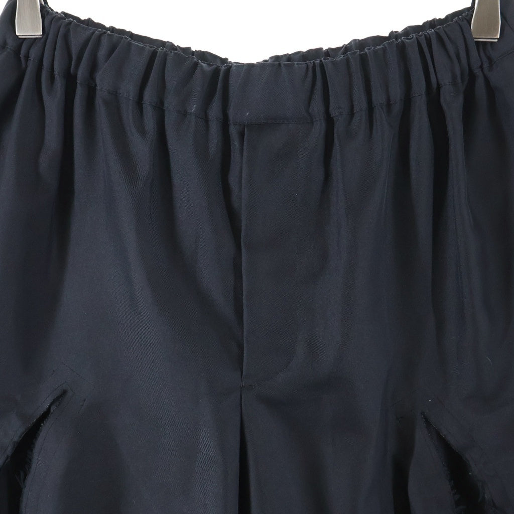 BLACK COMME des GARCONS(ブラックコムデギャルソン) 25SS エステルギャバジン カッティング 1O-P027 ショートパンツ ブラック
