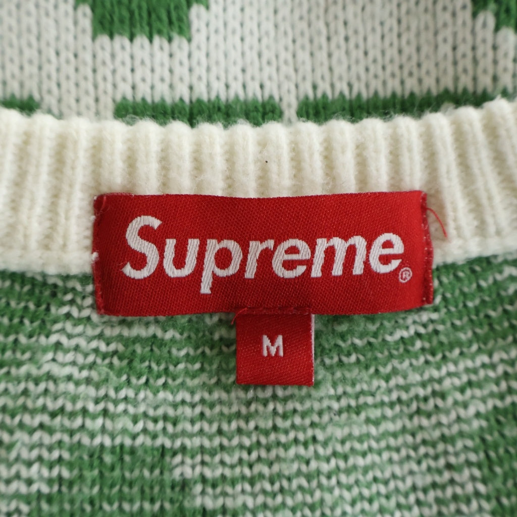 SUPREME(シュプリーム) 22SS Fuck Sweater 総柄 セーター ホワイト グリーン