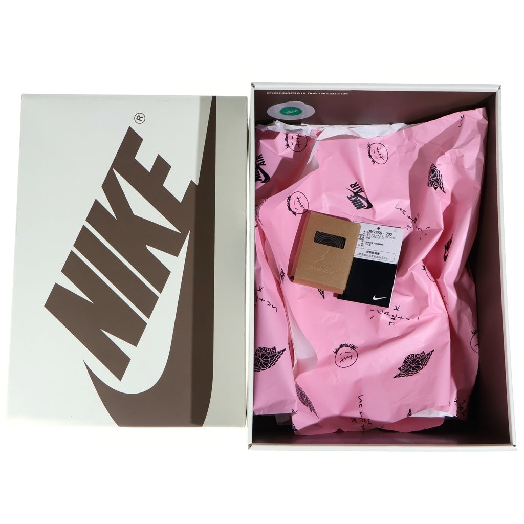 NIKE(ナイキ) ×TRAVIS SCOTT AIR JORDAN 1 LOW OG SP VELVET BROWN トラヴィススコット エアジョーダン1 ベルベットブラウン ローカットスニーカー US9.5/27.5cm DM7866-202