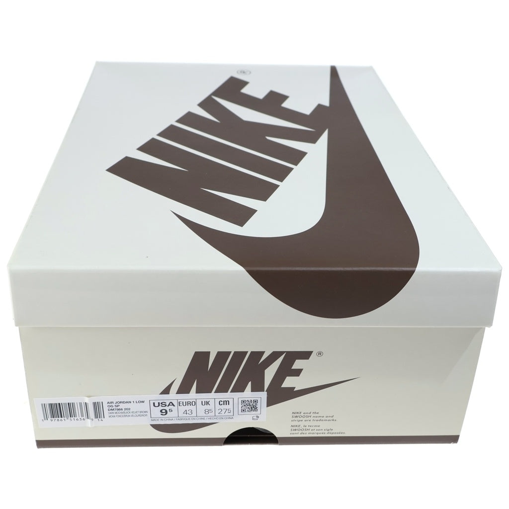 NIKE(ナイキ) ×TRAVIS SCOTT AIR JORDAN 1 LOW OG SP VELVET BROWN トラヴィススコット エアジョーダン1 ベルベットブラウン ローカットスニーカー US9.5/27.5cm DM7866-202