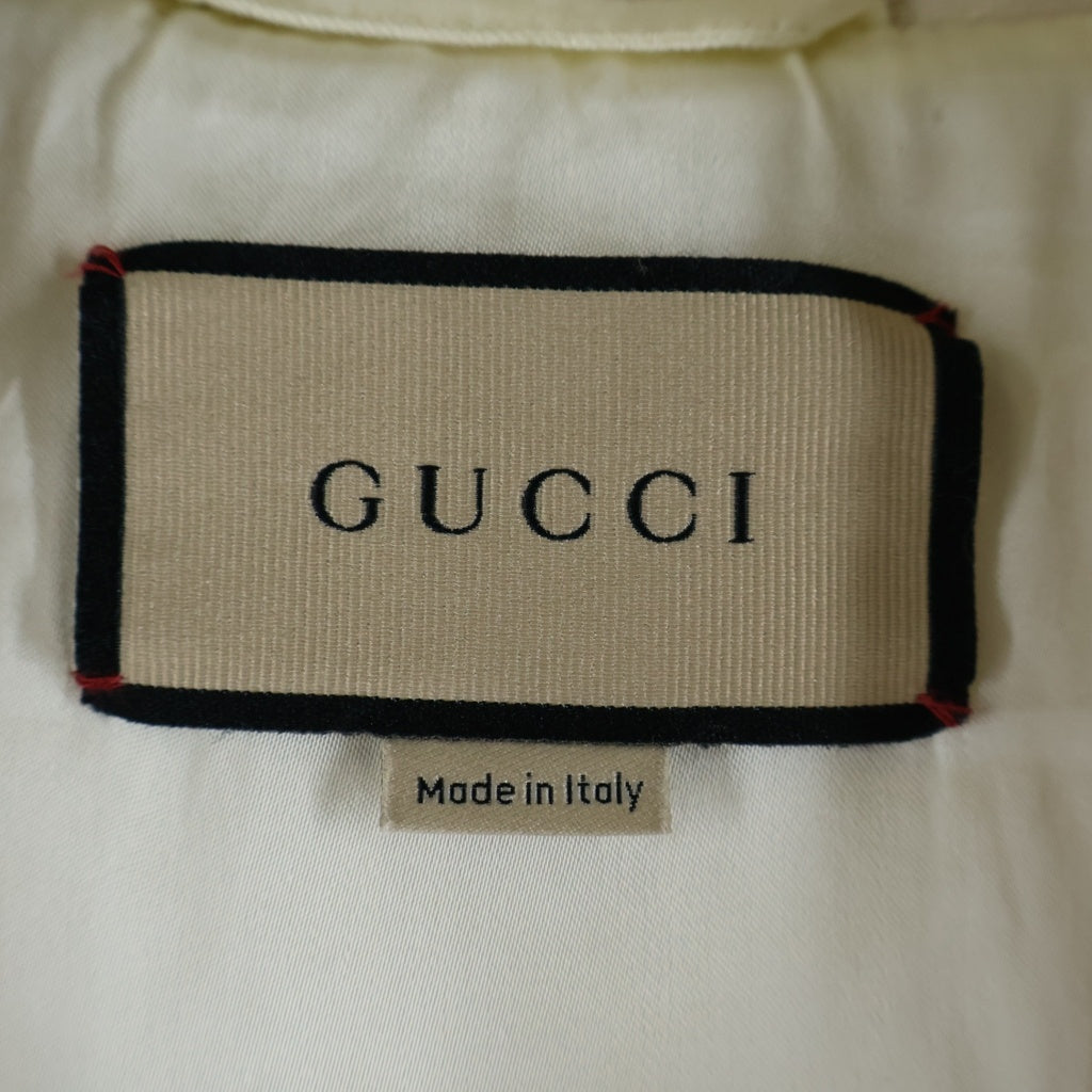GUCCI(グッチ) ジャンボGGロゴ キャンバス フーデットジャケット アイボリー レディース 691756