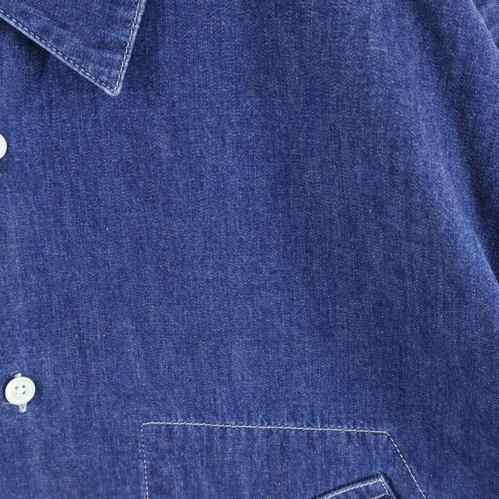 HERMES(エルメス) 25SS ポケット付き セリエボタン デニム 半袖シャツ インディゴ