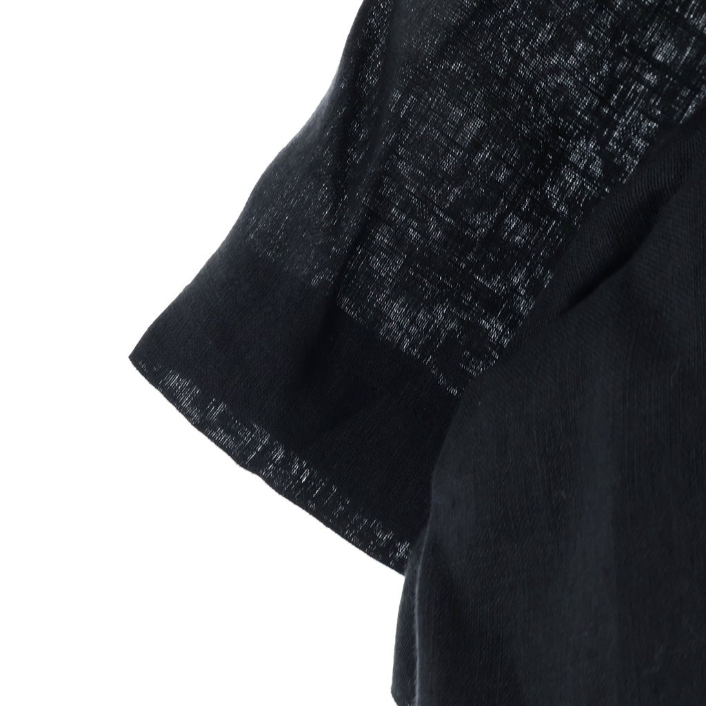 LOEWE(ロエベ) 23SS アナグラムパッチ リネンボーリング 半袖シャツ ブラック H616Y05W20