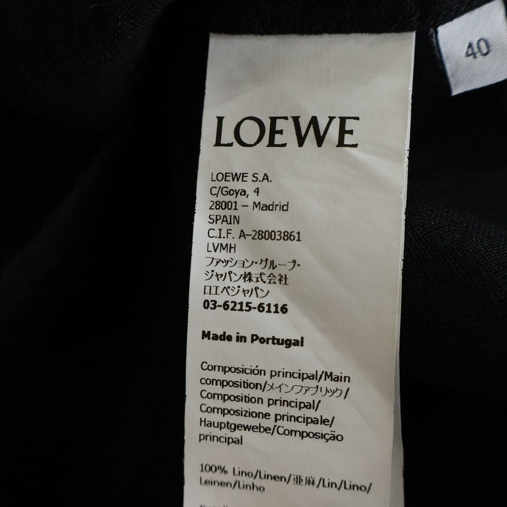 LOEWE(ロエベ) 23SS アナグラムパッチ リネンボーリング 半袖シャツ ブラック H616Y05W20