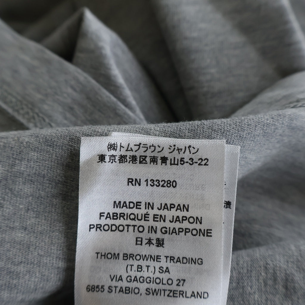 THOM BROWNE(トムブラウン) Relaxed Fit T-shirt リラックスフィット クルーネック半袖Tシャツカットソー グレー MJS067A 00042