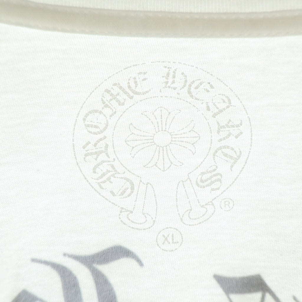 CHROME HEARTS(クロムハーツ) Back Cross Neck Logo Tee バッククロス ネックロゴ アームCHクロス 長袖Tシャツ ホワイト