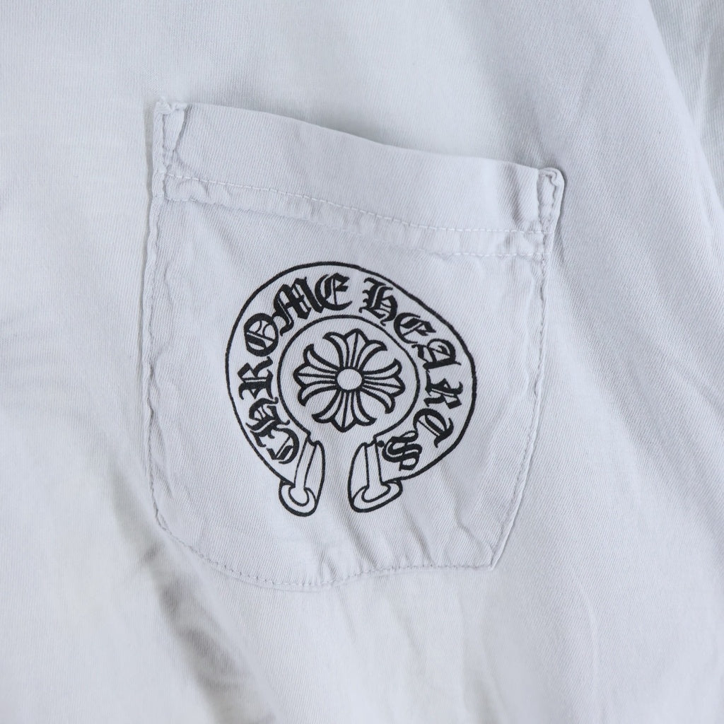 CHROME HEARTS(クロムハーツ) HORSESHOE S/S TEE ホースシュープリント ポケット半袖Tシャツ カットソー グレー