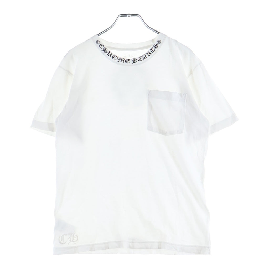 CHROME HEARTS(クロムハーツ) Neck Logo S/S Tee ネックロゴ 半袖プリントTシャツ カットソー コットン ホワイト