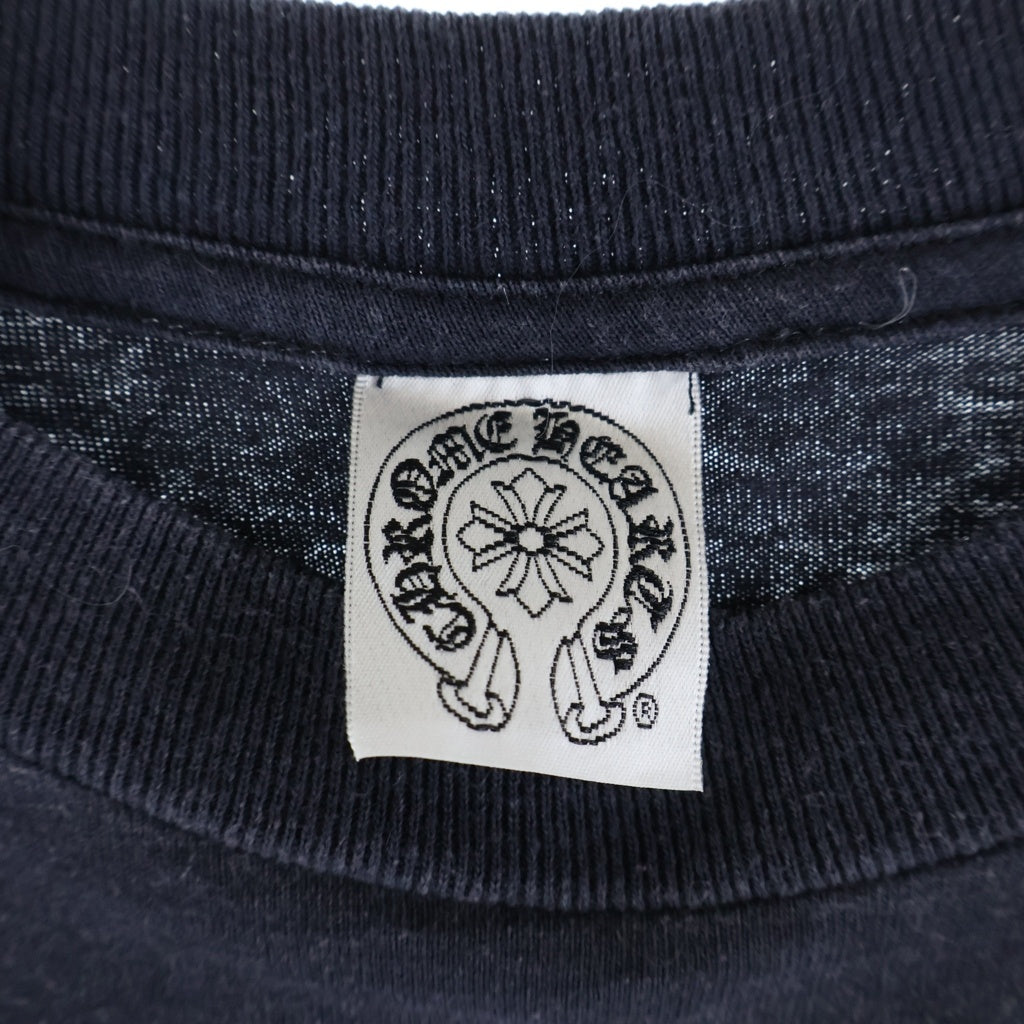 CHROME HEARTS(クロムハーツ) OLD DAGGER S/S オールド 胸ヴァインダガーバックホースシュー USA プリント半袖Tシャツ ブラック