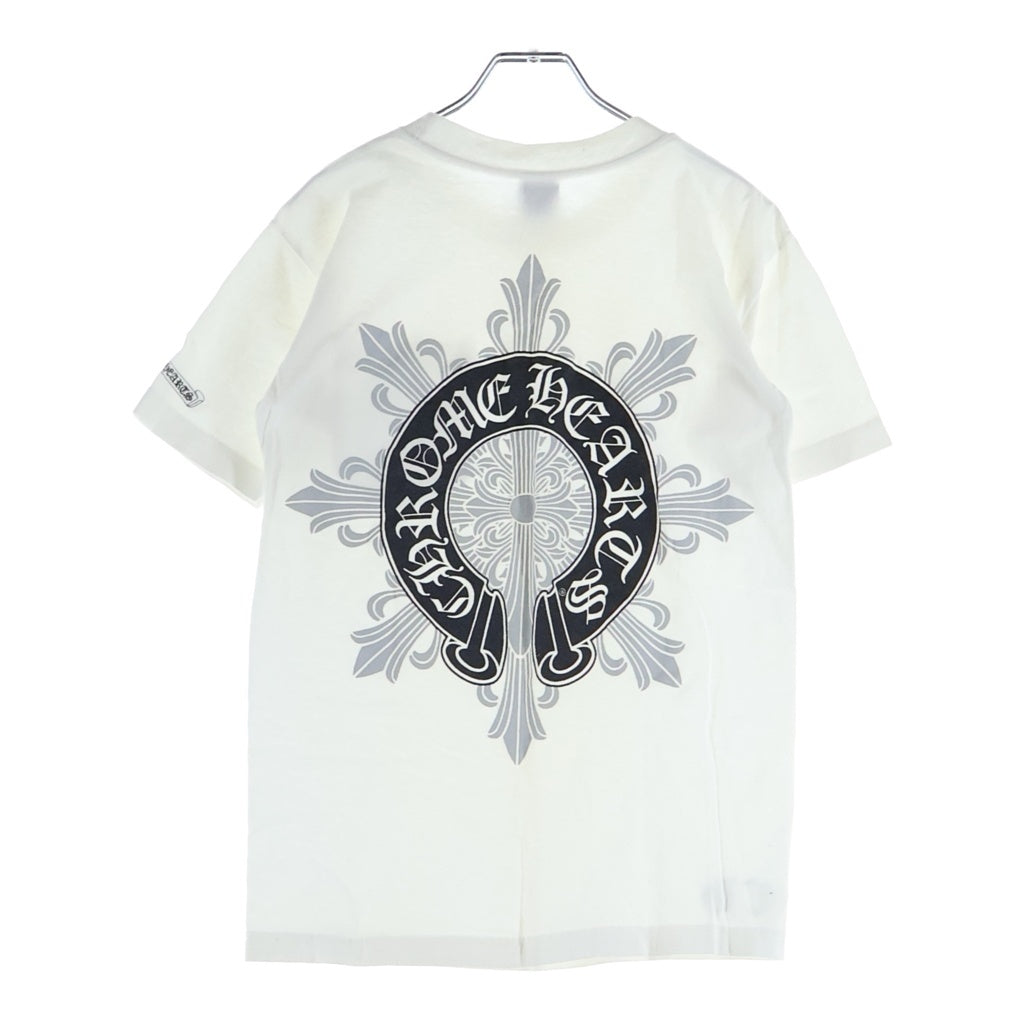 CHROME HEARTS(クロムハーツ) OLD S/S オールド バックフローラルクロス ホースシュープリント 半袖Tシャツ ホワイト