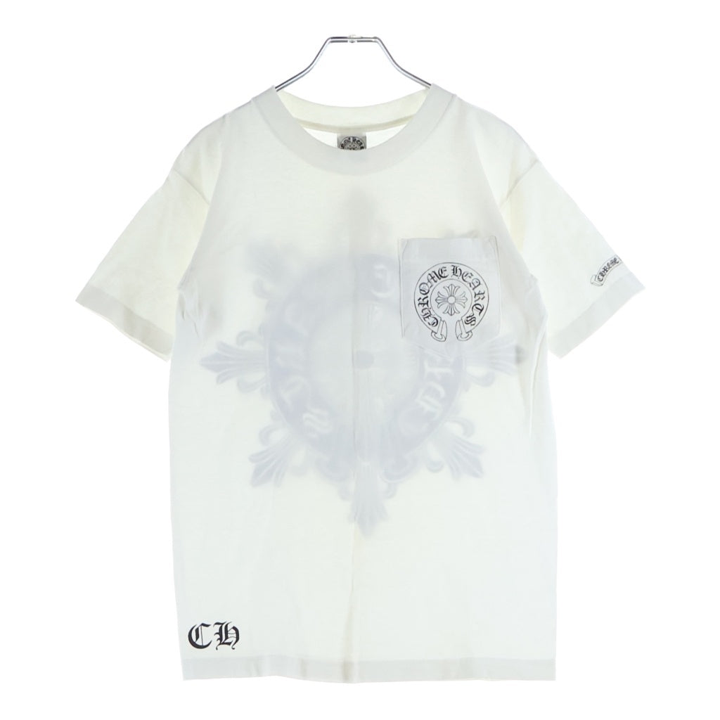 CHROME HEARTS(クロムハーツ) OLD S/S オールド バックフローラルクロス ホースシュープリント 半袖Tシャツ ホワイト