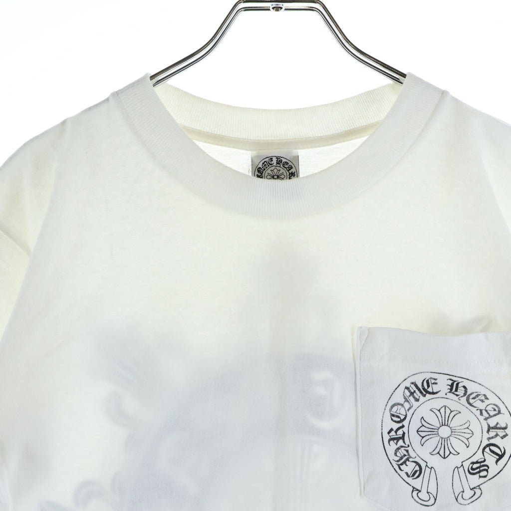 CHROME HEARTS(クロムハーツ) OLD S/S オールド バックフローラルクロス ホースシュープリント 半袖Tシャツ ホワイト