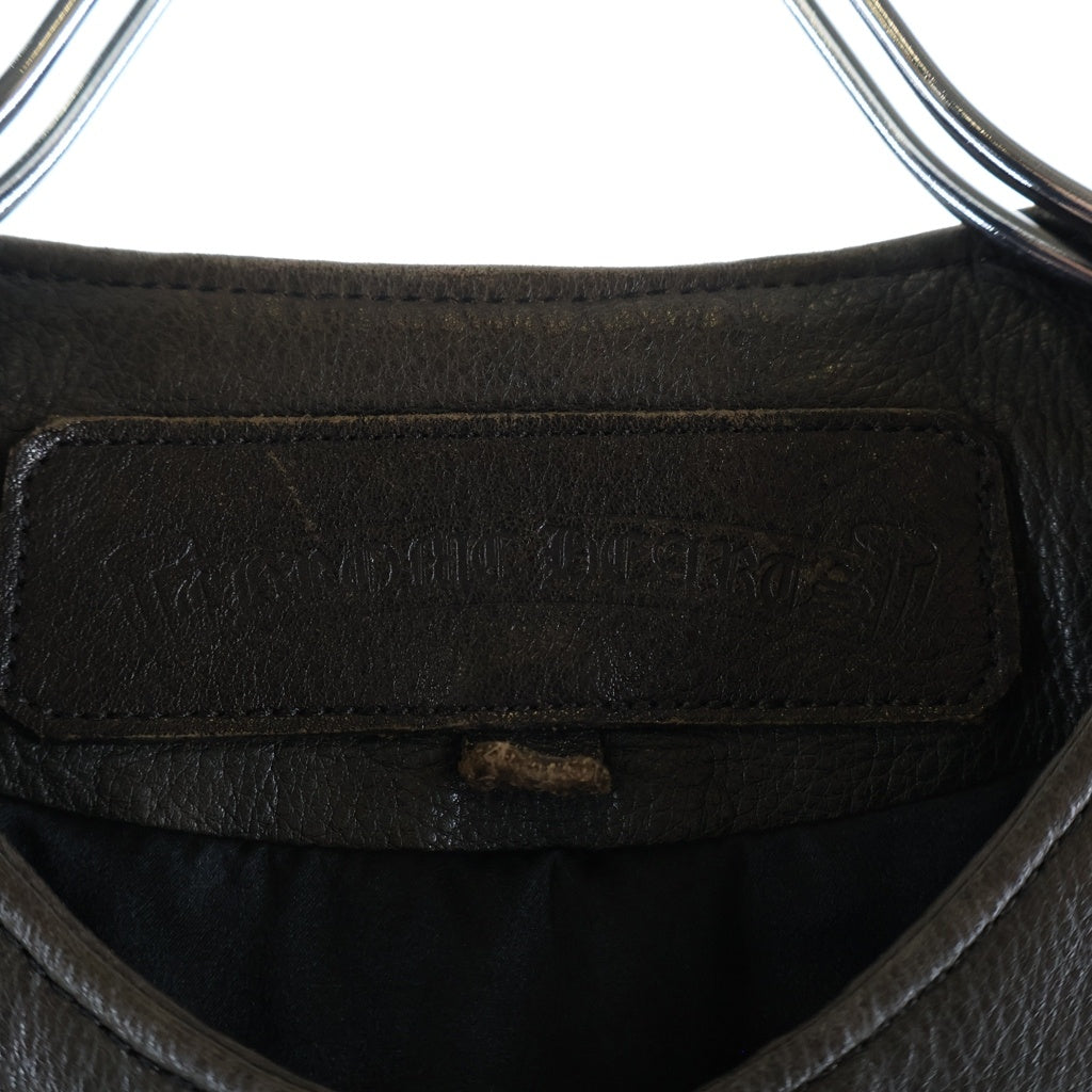 CHROME HEARTS(クロムハーツ) フローラルボタン 5B ノーカラー レザージャケット ブラウン レディース
