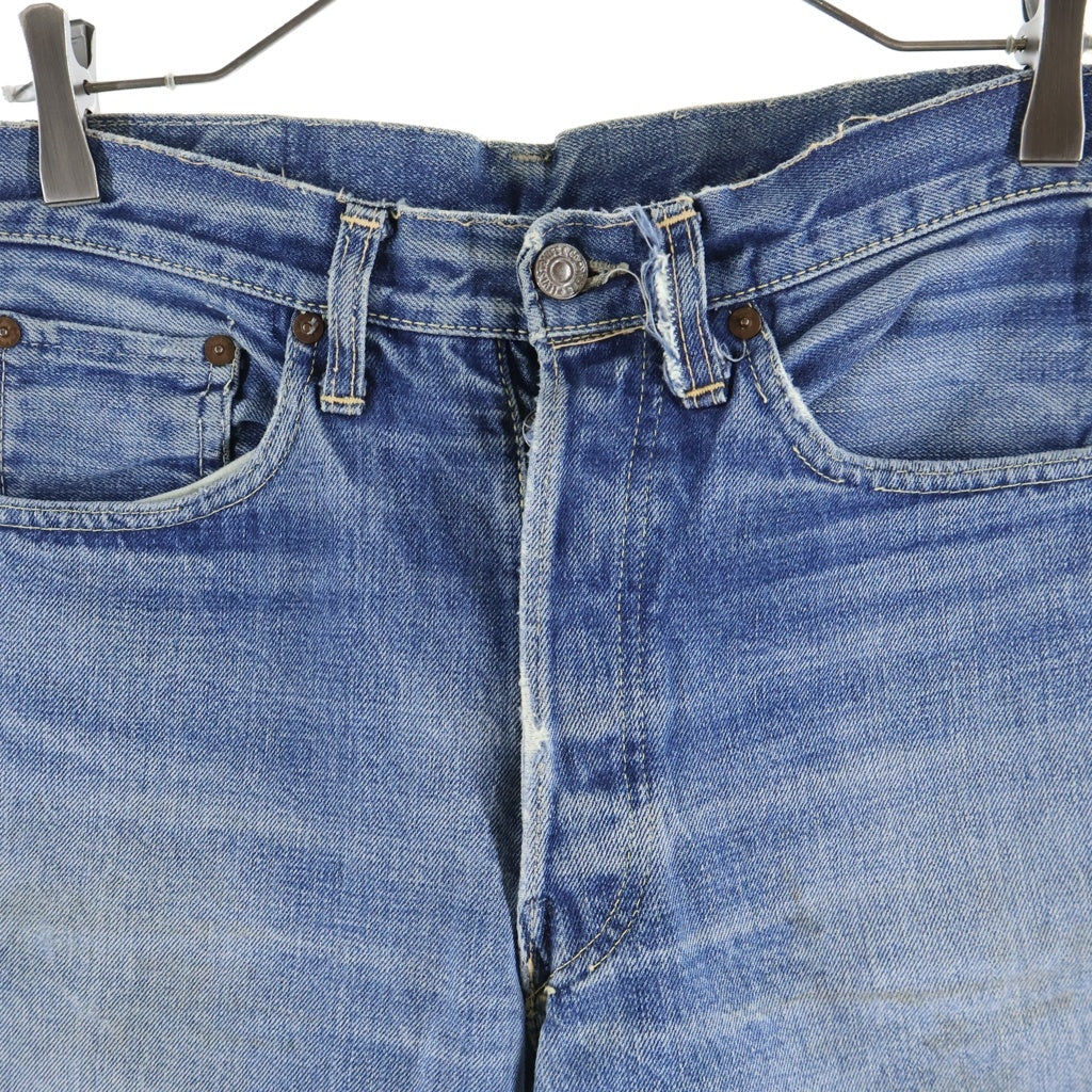 Levi's(リーバイス) 50s VINTAGE 501XX 革パッチ 47モデル後期 ボタン裏無 粒刻印 大文字リベット センターセット デニム インディゴ
