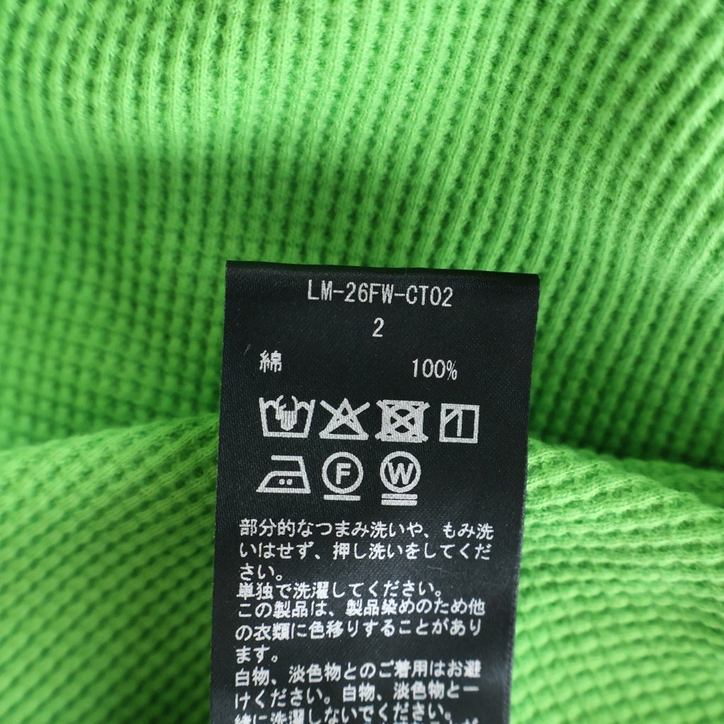 NO BRAND(ノーブランド) Lamrof 26AW DIAGONAL THARMAL ダイアゴナルサーマル ダメージ加工 ロングスリーブカットソー グリーン LM-26FW-CT02