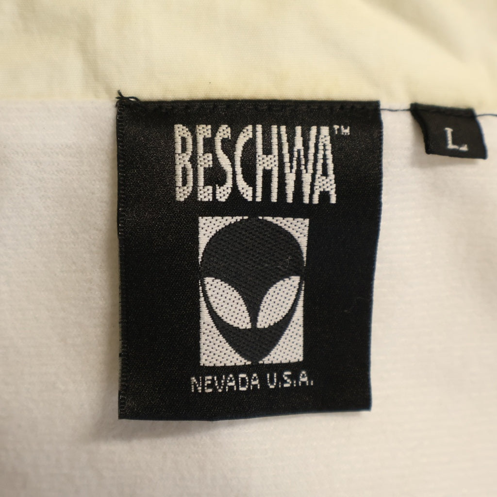 VINTAGE(ヴィンテージ) 90s BESCHWA ビーシュワ USA製 ポケット ジップデザイン ナイロンジャケット ホワイト