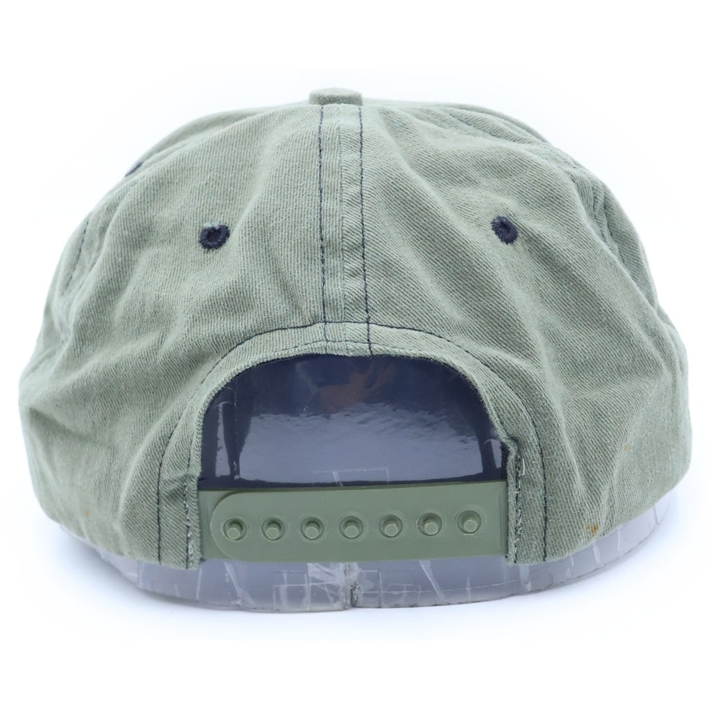 VINTAGE(ヴィンテージ) 90s BILLABONG USA製 スナップバック フロントロゴ 6パネルキャップ カーキ