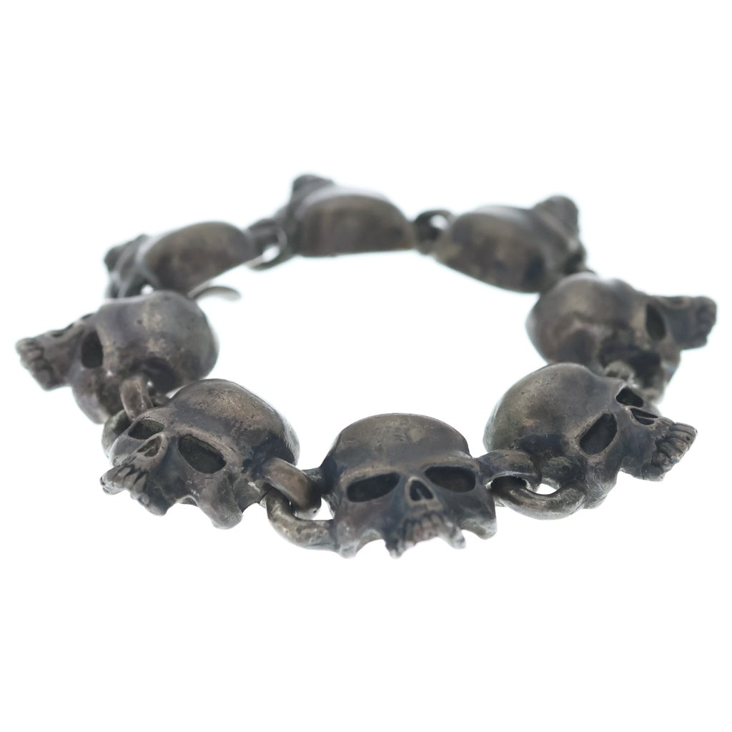 CRAZY PIG(クレイジーピッグ) EVIL SKULL LINK イーヴル スカルリンク ブレスレット シルバー